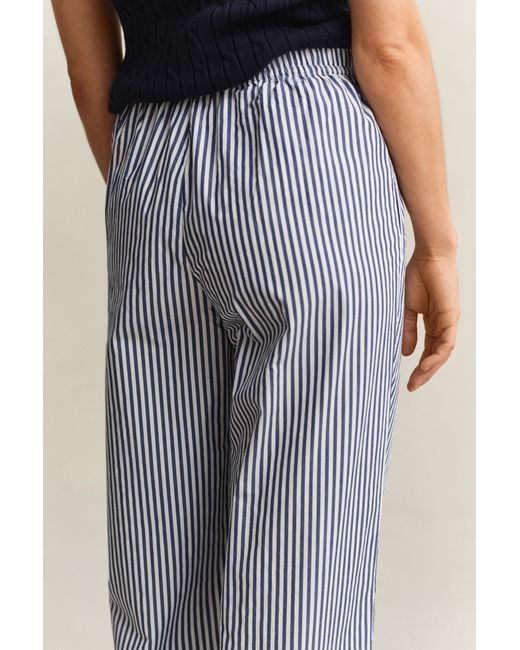 Gant Blue Striped Poplin Pants Rich