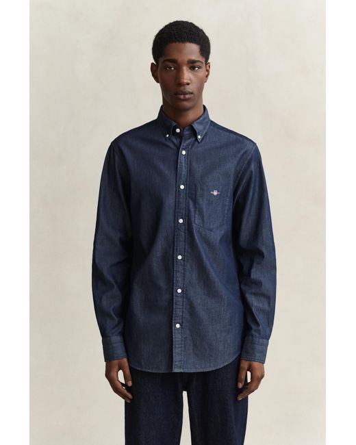 Gant Blue Regular Fit Shirt Dark for men