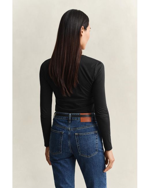Gant Black Light Cotton Long Sleeve T-Shirt