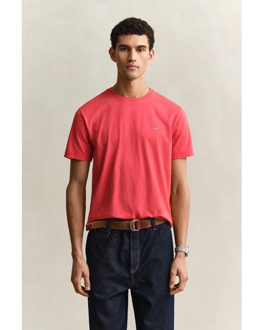 Gant Red Regular Fit Shield T-Shirt for men