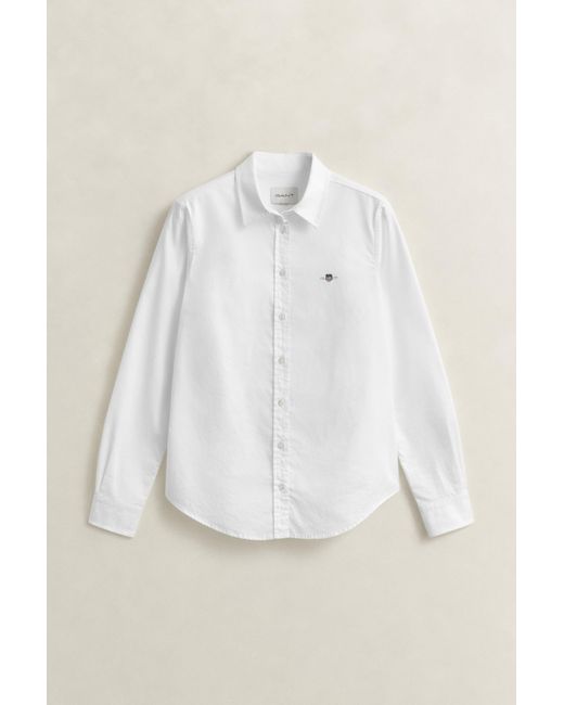 Gant White Stretch Oxford Shirt
