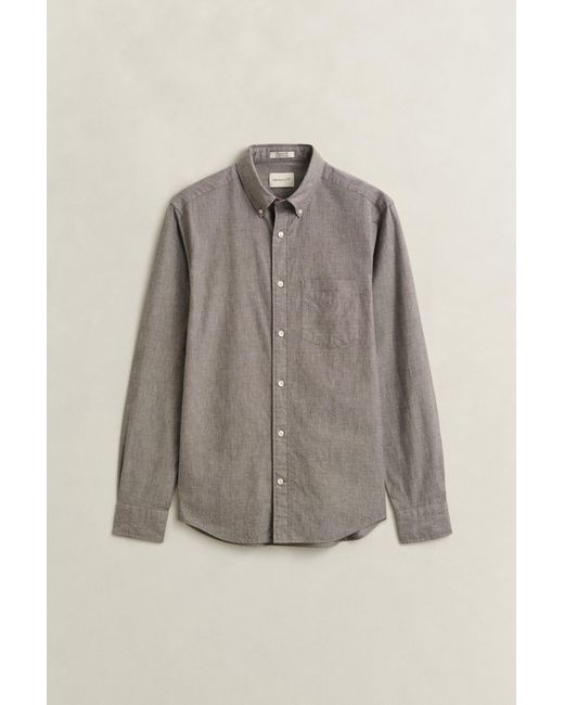 Gant Gray Mélange Archive Poplin Shirt Melange for men