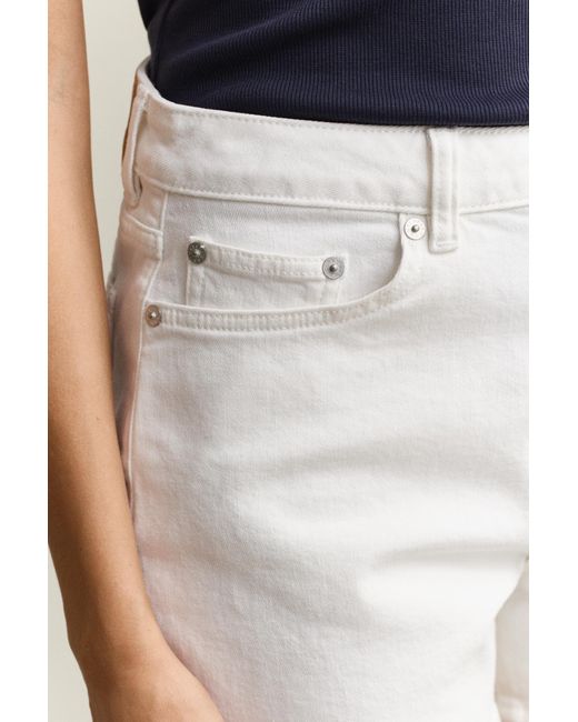 Gant White Denim Shorts Eggshell