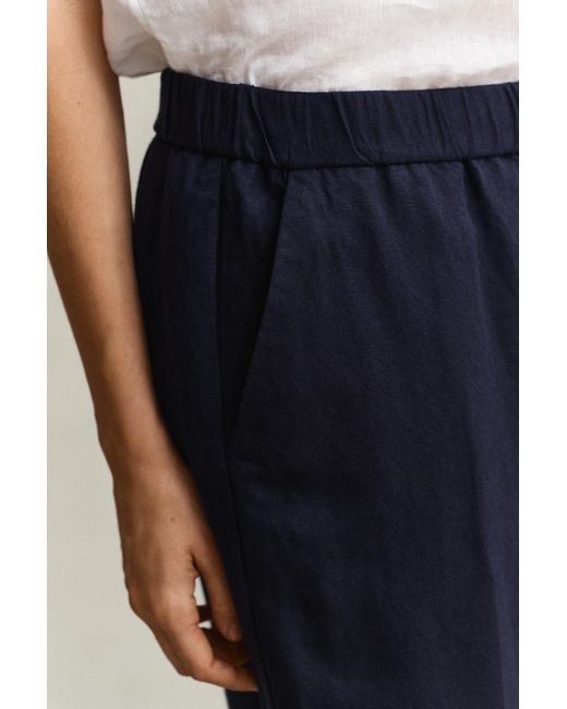Gant Blue Linen Blend Pants Evening