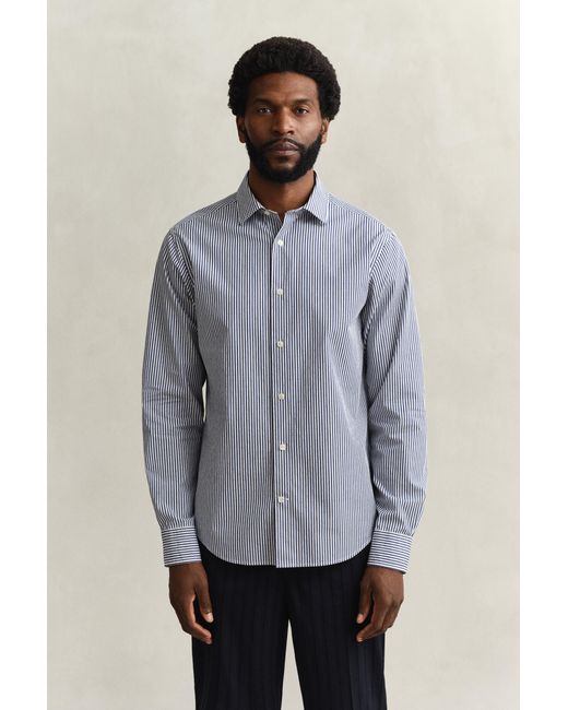 Gant Blue Fil Coupé Shirt Rich for men
