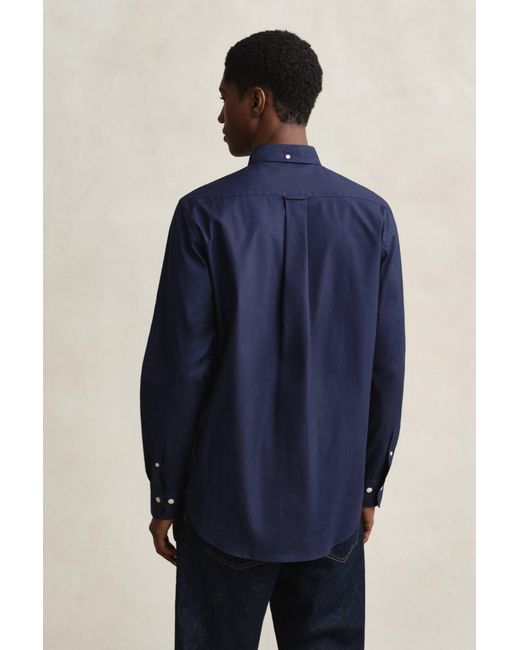 Gant Blue Oxford Reguar Fit Ong Eeve Hirt Bue An for men