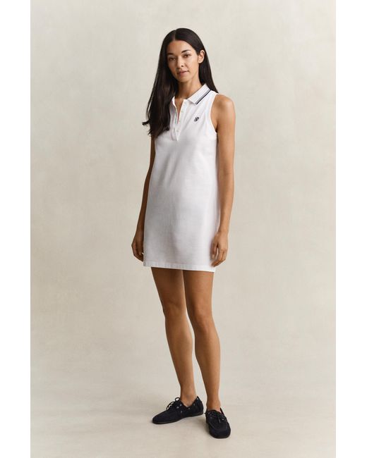Gant Natural Sleeveless Piqué Polo Dress