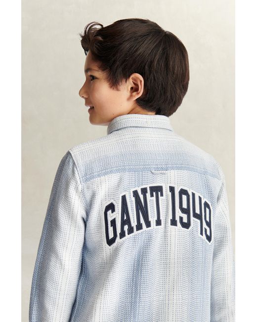 Gant Blue Teens Teen Boys Checked Overshirt for men