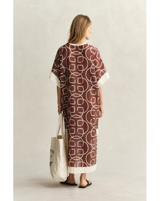 Gant Natural Monogram Cotton Silk Caftan