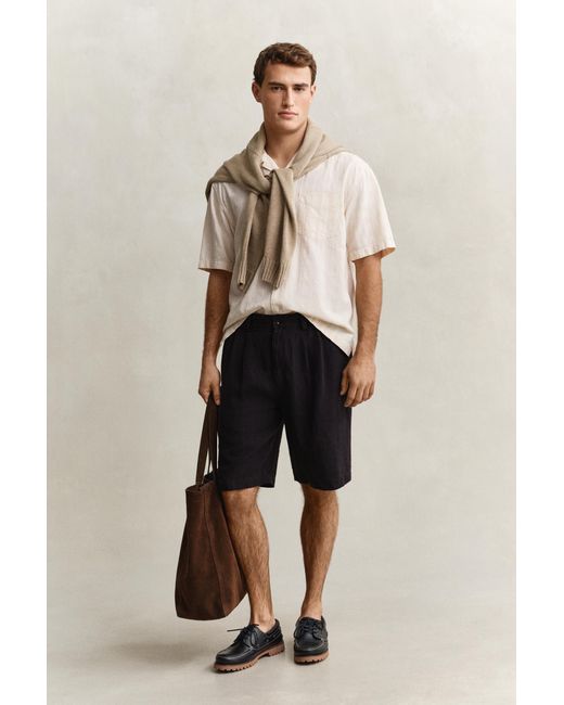 Gant Natural Linen Chino Shorts Ebony for men