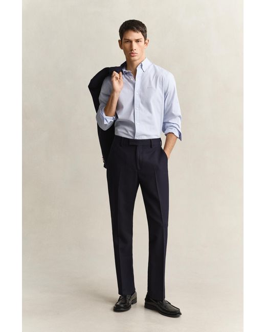 Gant Blue Regular Fit Pinpoint Oxford Shirt for men