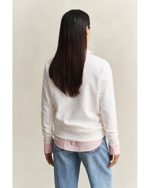 Gant White Rope Graphic Sweatshirt Eggshell