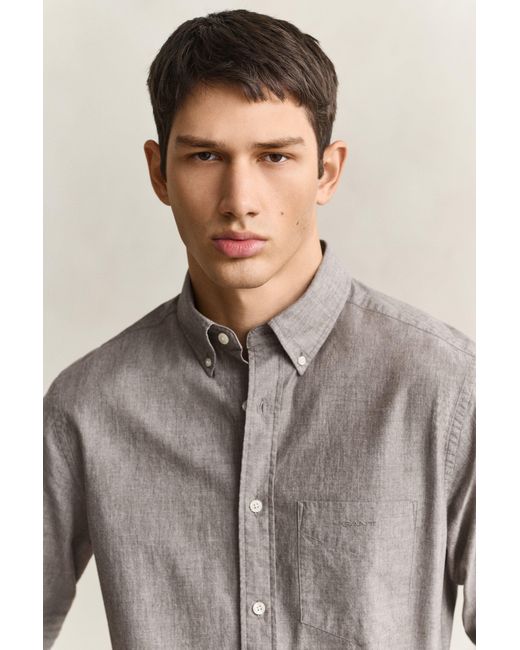 Gant Gray Mélange Archive Poplin Shirt Melange for men