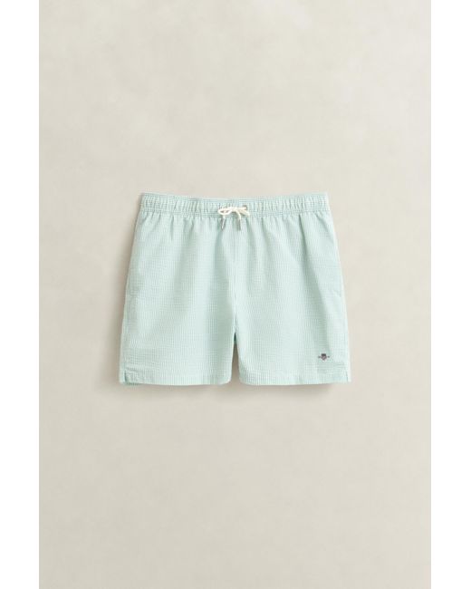 Gant Blue Striped Seersucker Swim Shorts for men