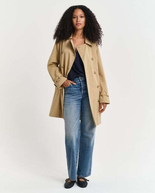 Gant Blue Cotton Trench Coat