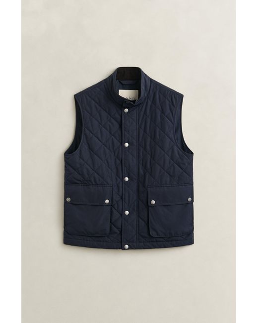 Gant Blue Quilted Vest Evening for men