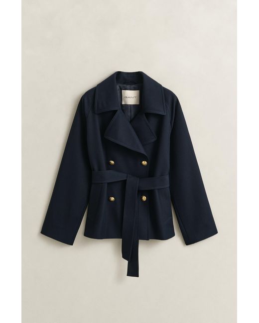 Gant Blue Short Trench Coat Evening
