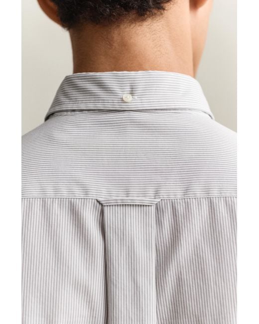 Gant Gray Banker Stripe Classic Poplin Shirt for men