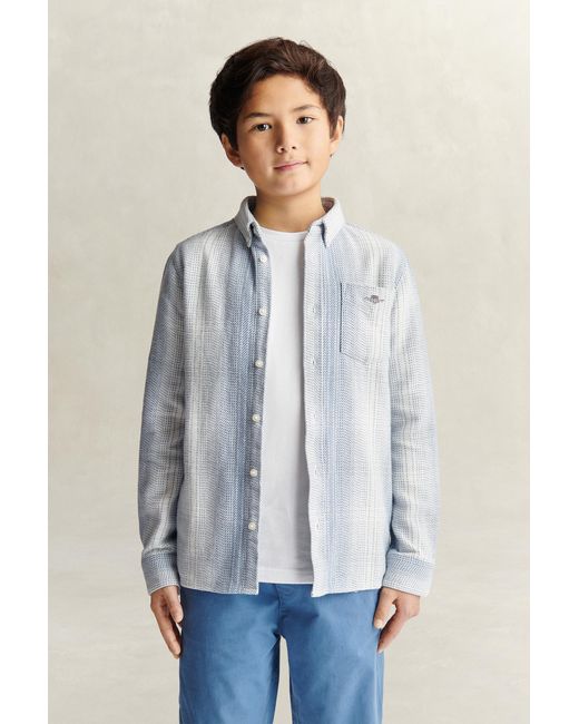 Gant Blue Teens Teen Boys Checked Overshirt for men