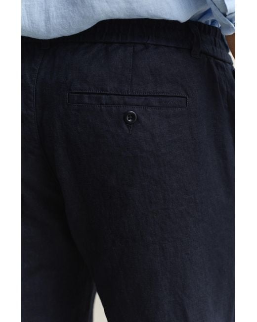 Gant Blue Linen Pants Evening for men