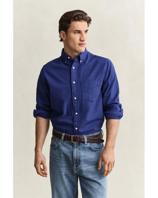 Gant Blue Regular Fit Twill Shirt for men