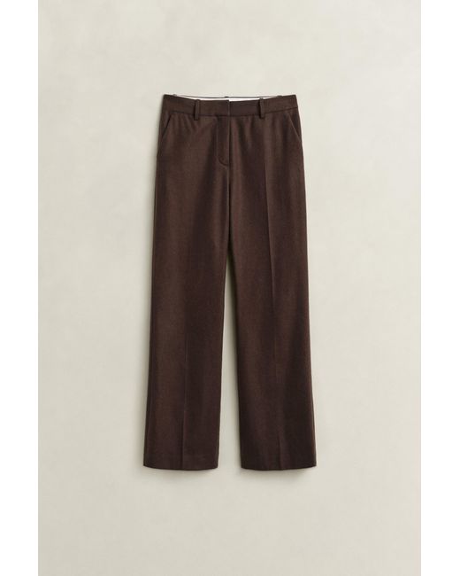 Gant Black Slim Flared Flannel Pants Deep