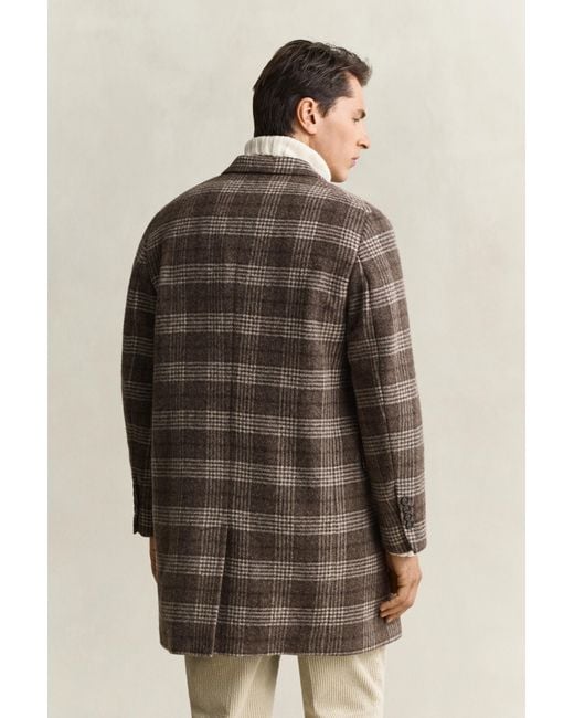 Gant Brown Double Breasted Wool Coat for men