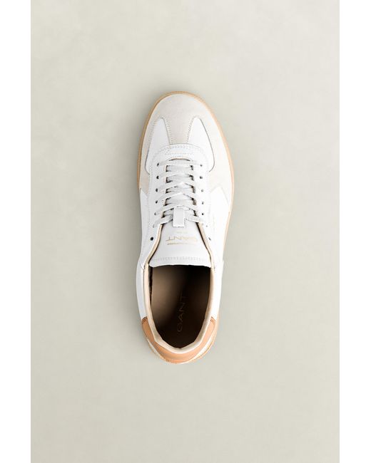 Gant White Cuzmo Leather Suede Sneakers for men