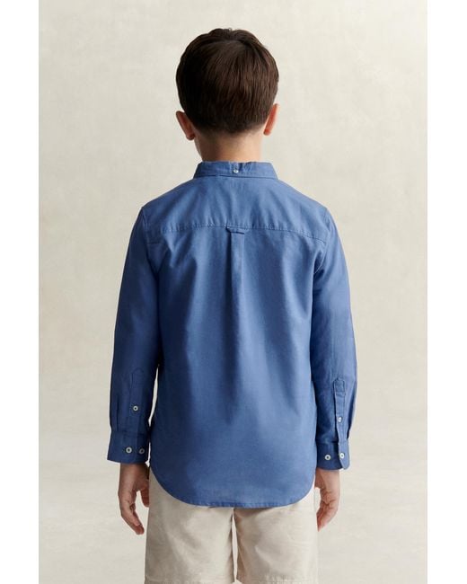 Gant Blue Teens Teen Boys Linen Blend Shirt Salty Sea for men