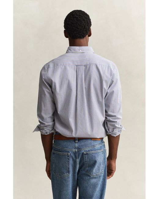 Gant Blue Striped Poplin Shirt for men