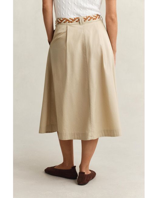 Gant Natural Pleated Chino Skirt