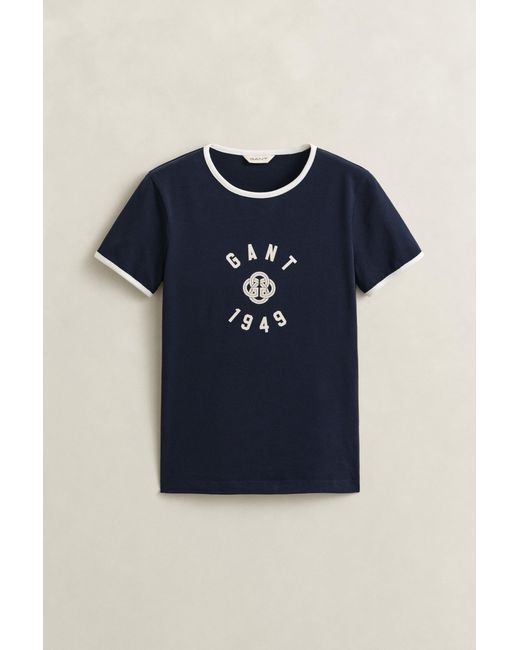 Gant Blue Ringer T-Shirt Evening