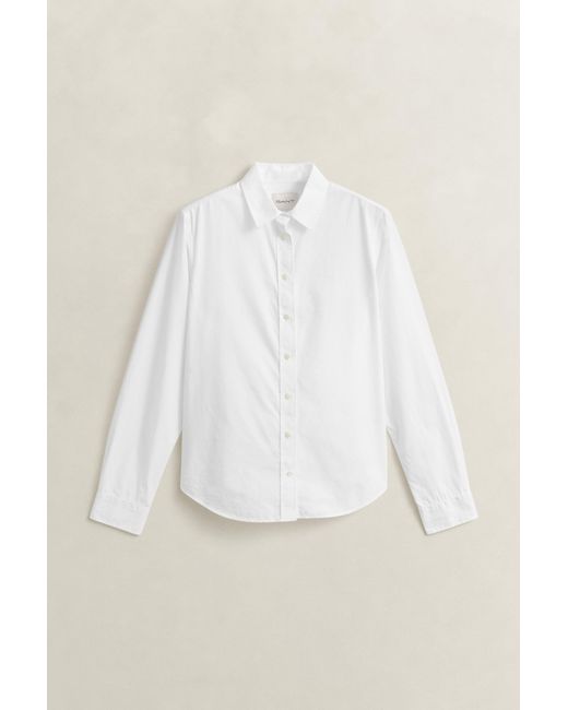 Gant White Regular Fit Classic Poplin Shirt