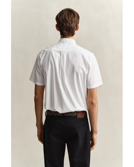 Gant Natural Classic Poplin Short Sleeve Shirt for men