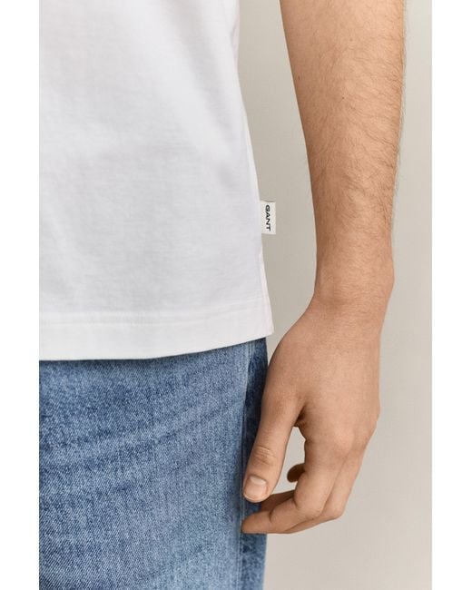 Gant White Pima Cotton Polo Shirt Eggshell for men