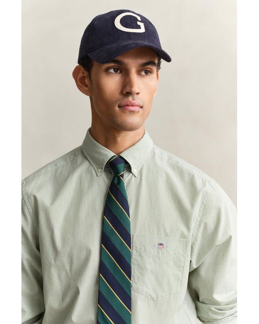 Gant Blue Banker Stripe Classic Poplin Shirt for men