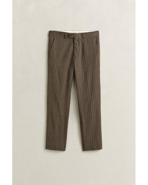 Gant Natural Pinstriped Suit Pants Rich for men