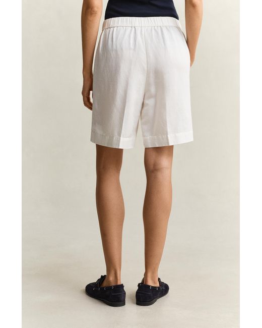 Gant Natural Linen Blend Shorts Eggshell