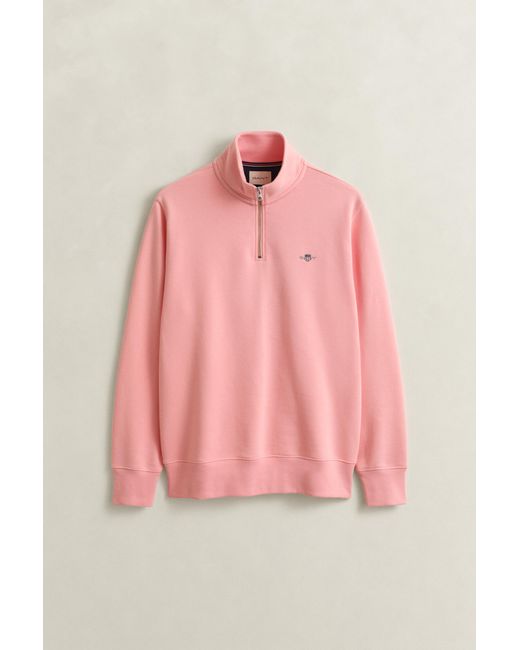 Gant Pink Shield Half-Zip Sweatshirt for men