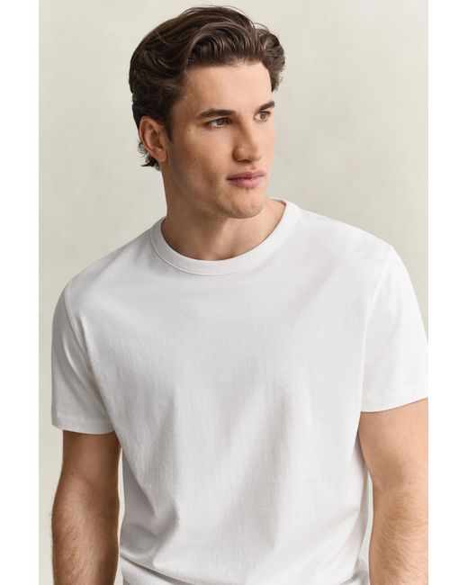 Gant Natural Pima Cotton T-Shirt Eggshell for men