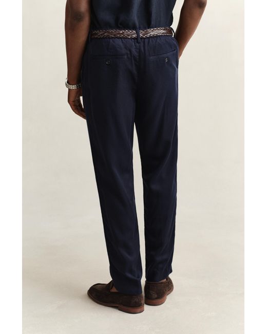 Gant Blue Lyocell Pants Evening for men