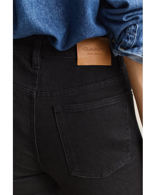 Gant Blue Slim High-Waisted Jeans Worn In