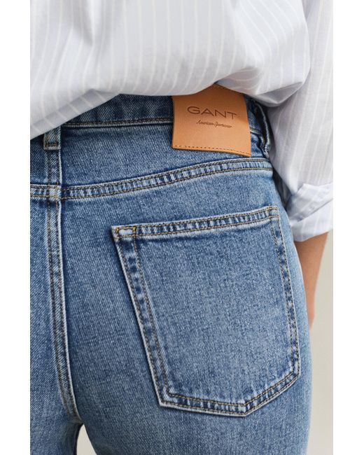 Gant Blue Straight Leg Stretch Jeans