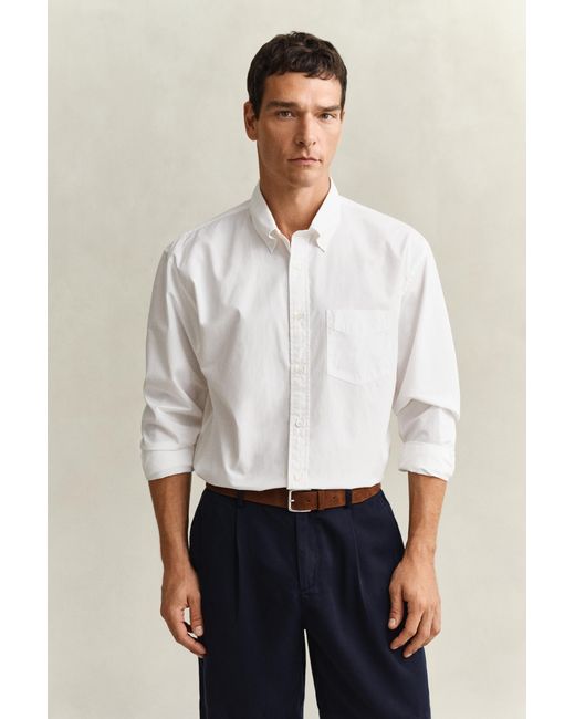 Gant White Poplin Shirt for men