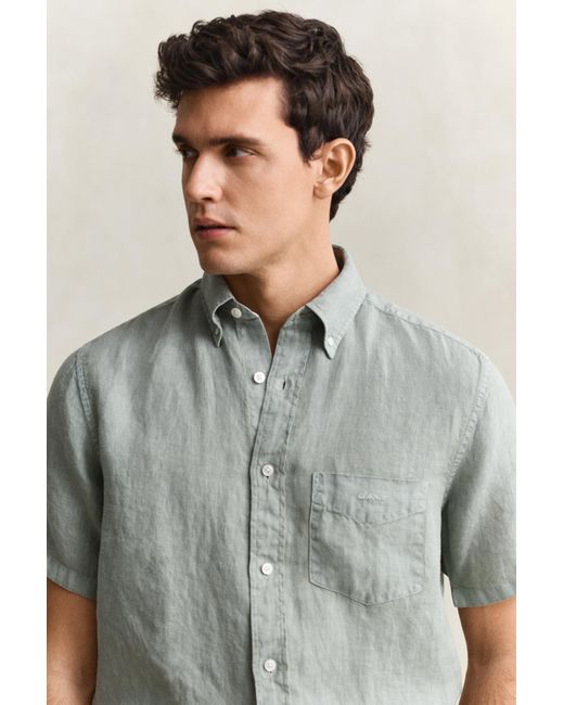 Gant Natural Short Sleeve Linen Shirt for men