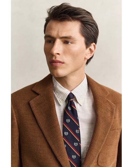 Gant Brown X Yale Wool Corduroy Blazer Mahogany for men