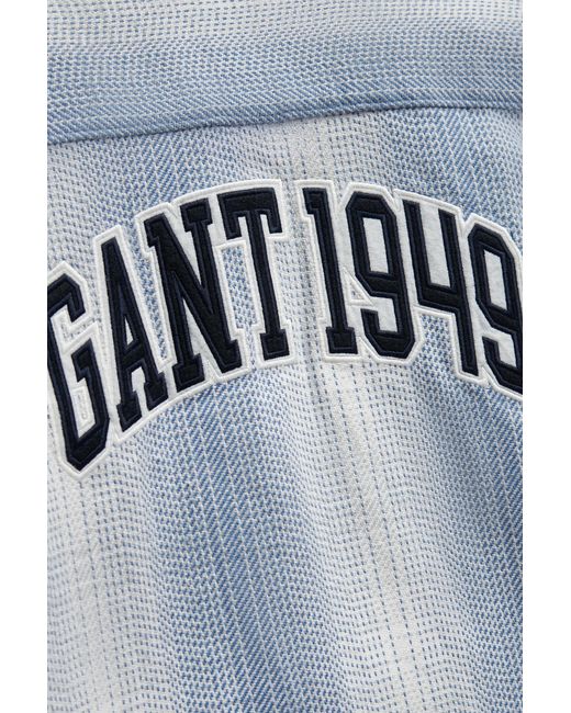 Gant Blue Teens Teen Boys Checked Overshirt for men