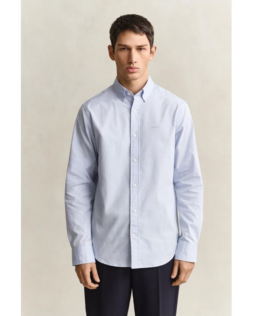 Gant Blue Regular Fit Pinpoint Oxford Shirt for men