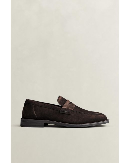 Gant Brown Lozham Suede Loafers Dark for men