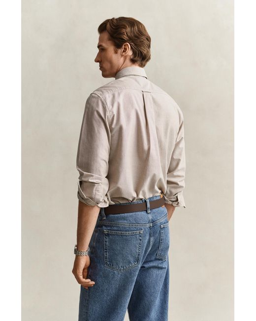 Gant Natural Classic Regular Oxford Shirt Light Taupe for men